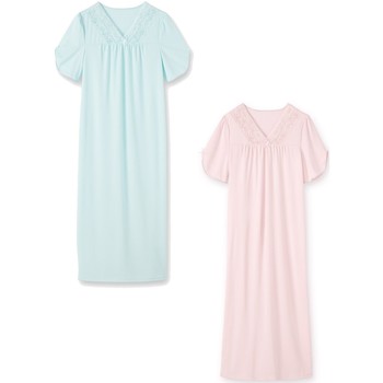 Vêtements Femme Pyjamas / Chemises de nuit Lingerelle by Daxon - Lot de 2 chemises de nuit roseamande