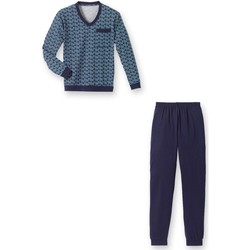 Vêtements Homme Pyjamas / Chemises de nuit Honcelac by Daxon - Pyjama forme jogging en jersey imprimbleu