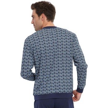 Daxon by  - Pyjama forme jogging en jersey Bleu