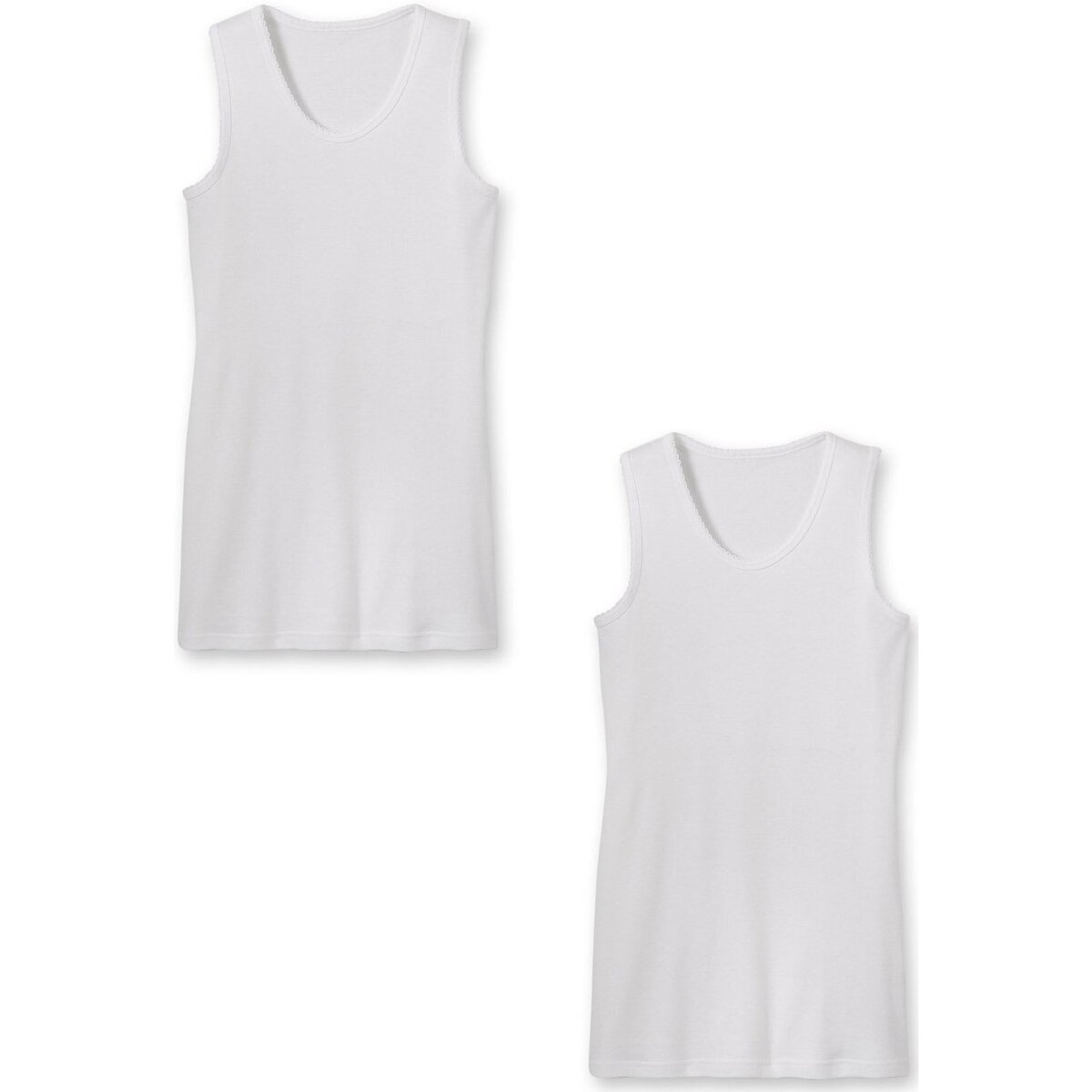 Vêtements Femme Débardeurs / T-shirts sans manche Daxon by  - Lot de 2 chemises sans manches Blanc