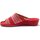 Chaussures Femme Chaussons Pediconfort Mules rayées grande largeur Rouge
