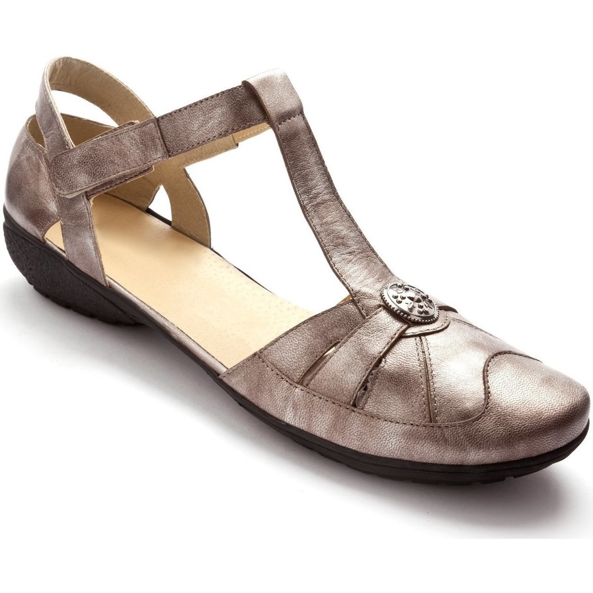 Chaussures Femme Sandales et Nu-pieds Pediconfort Salomés à patte autoagrippante Doré