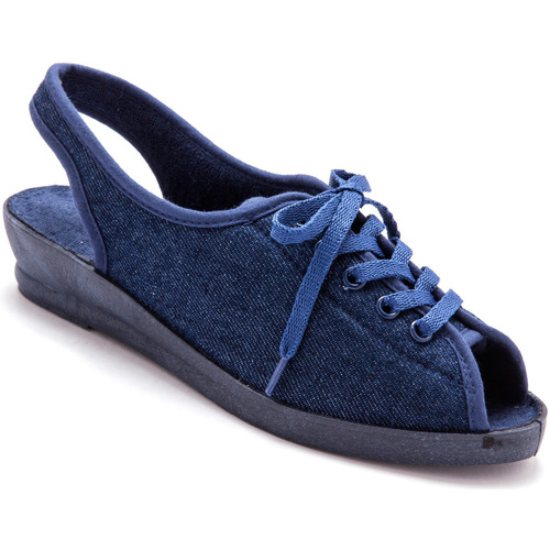 Chaussures Femme Derbies Grande Largeur Pediconfort Sandales pieds douloureux ultra-souples Bleu