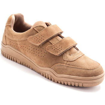 Chaussures Homme Baskets basses Pediconfort Chaussures cuir à scratch extra-larges camel