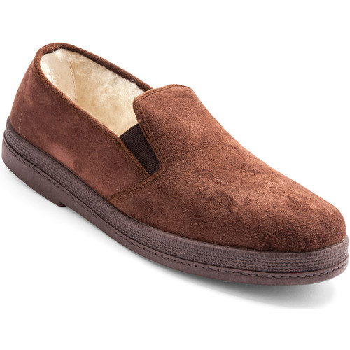 Chaussures Pediconfort Sans-gêne mixtes en mouton véritable gra marron - Chaussures Chaussons Homme 47 