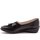 Chaussures Femme Slip ons Pediconfort Sans-gêne bi-matière avec pompons Noir