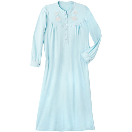 Vêtements Femme Pyjamas / Chemises de nuit Daxon by  - Chemise de nuit longue à manches longues Bleu