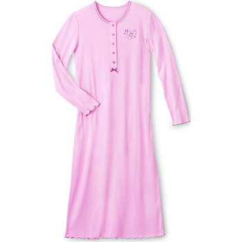 Vêtements Femme Pyjamas / Chemises de nuit Lingerelle by Daxon - Chemise de nuit longue coton Violet