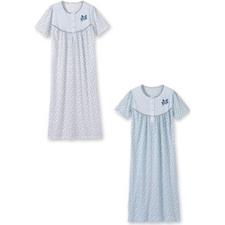 Vêtements Femme Pyjamas / Chemises de nuit Lingerelle Chemises de nuit lot de 2 fondbleufondblanc