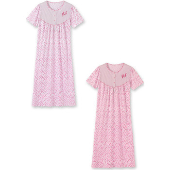 Vêtements Femme Pyjamas / Chemises de nuit Lingerelle by Daxon - Chemises de nuit lot de 2 fondrosefondblanc