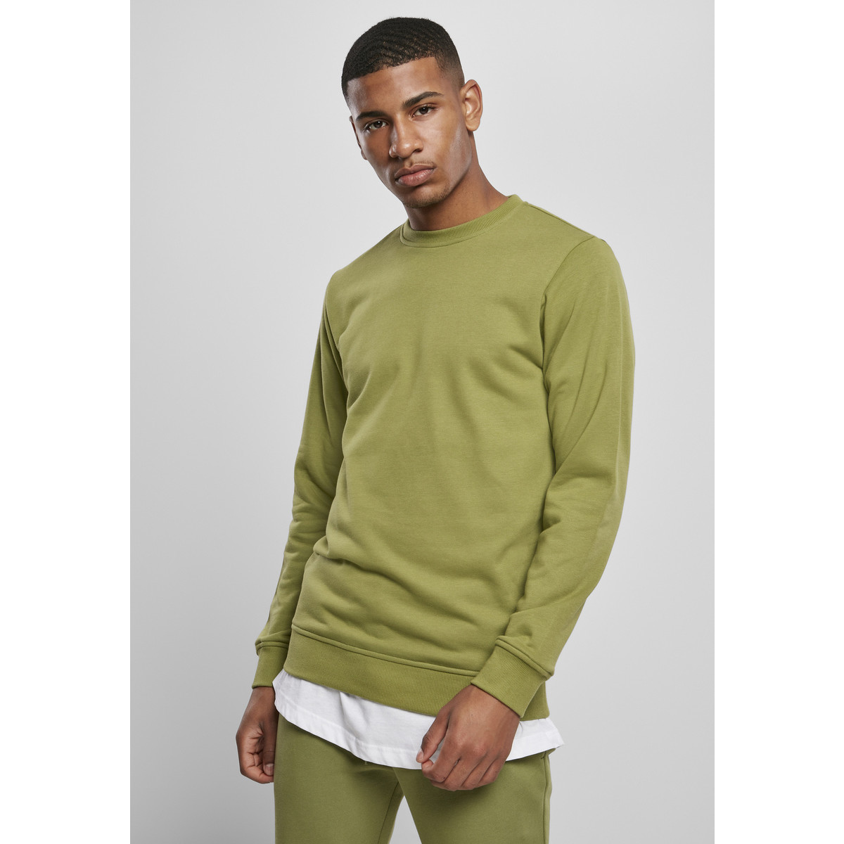 Vêtements Homme Sweats Urban Classics Sweatshirt LOGOED basic terry crew Vert