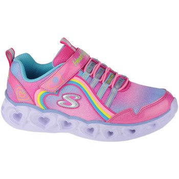 Chaussures Fille Baskets basses Skechers BOLD Heart Lights-Rainbow Lux Rose