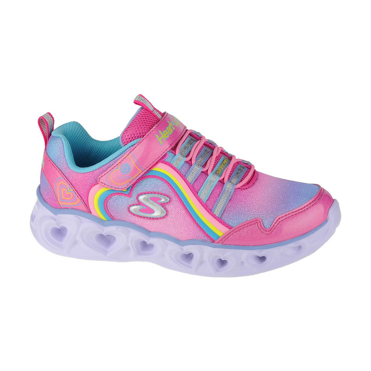 Chaussures Fille Baskets basses Skechers Heart Lights-Rainbow Lux Rose