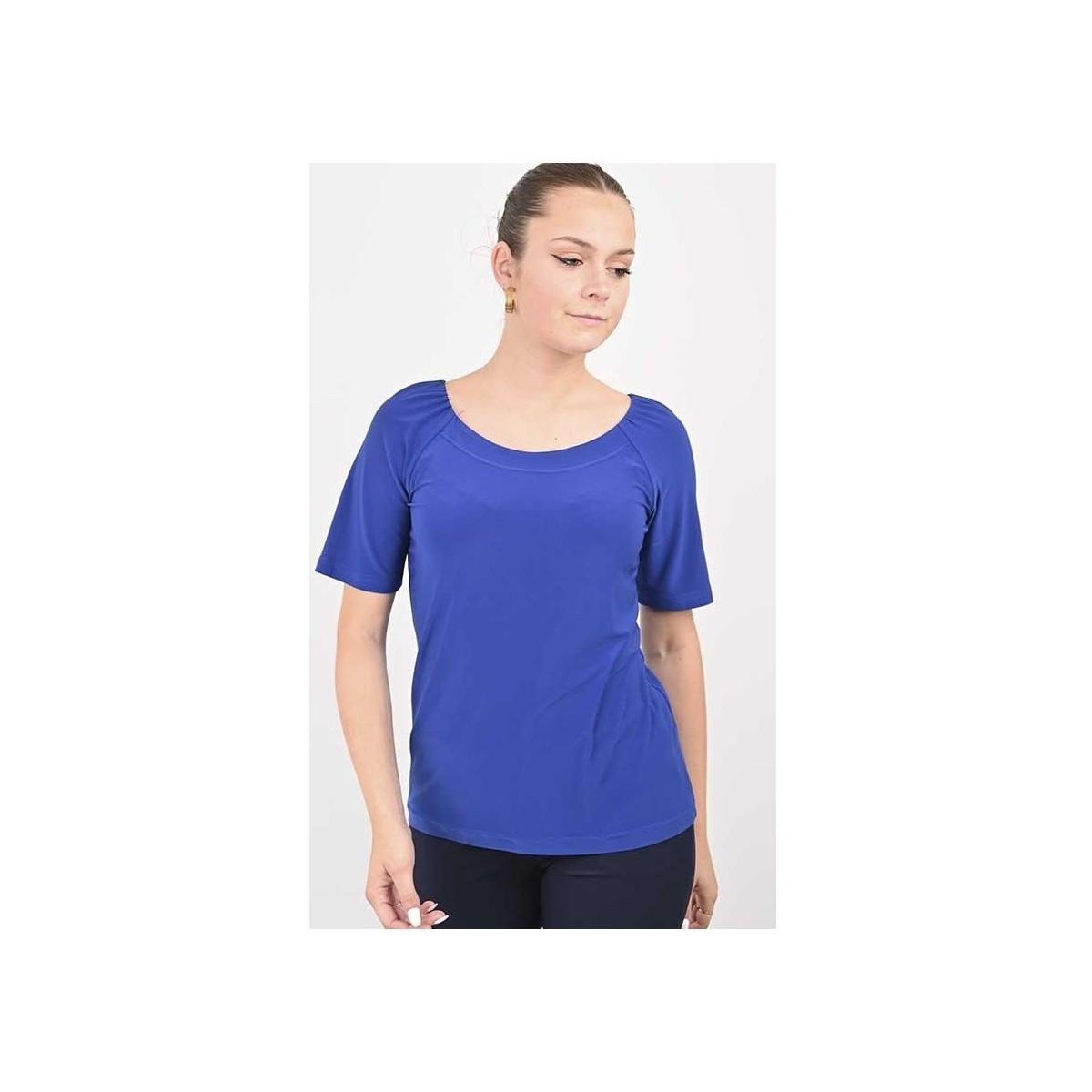 Vêtements Femme Tops / Blouses Georgedé Top Vega en Jersey Bleu Royal Bleu