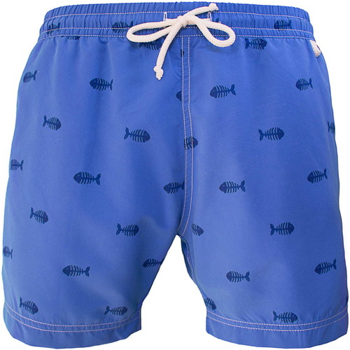 Vêtements Les Loulous De La Plage Short de bain homme MONTAUK Marine fish Bleu - Livraison Gratuite 