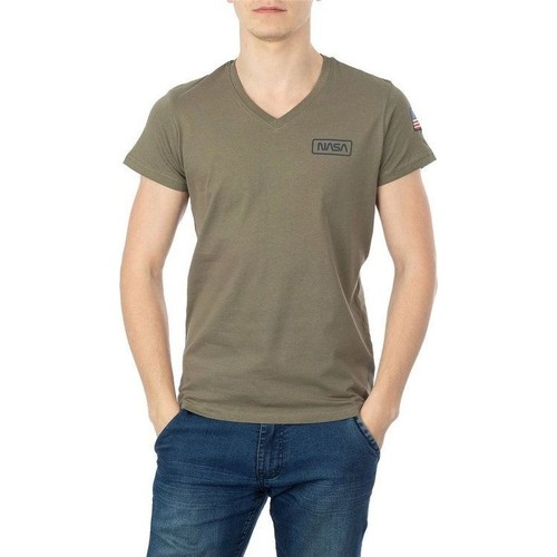 Vêtements Homme T-shirts & Polos Nasa BASIC FLAG V NECK Vert