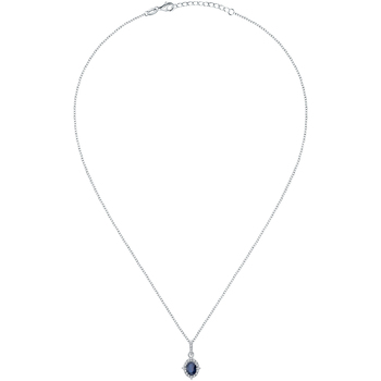 Montres & Bijoux Femme Colliers / Sautoirs Cleor Collier  en Argent 925/1000 Blanc et Oxyde Bleu Blanc
