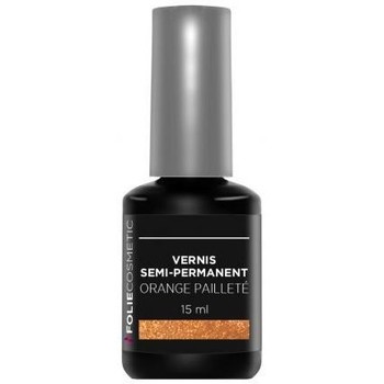 Beauté Femme Bibliothèques / Etagères Folie Cosmetic Vernis Semi permanent  Orange pailleté   15ml Orange