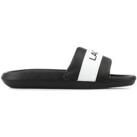 Chaussures Femme Claquettes Lacoste Croco Slide Noir, Blanc