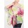 Vêtements Femme Tops / Blouses Georgedé Tunique Maelie en Mousseline Imprimée Rose et Vert Multicolore
