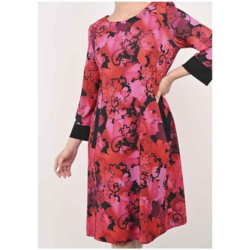 Vêtements Femme Robes Femme | Robe Lisa Evasée en Jersey Imprimée Fuchsia - XL74002