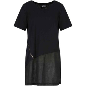 Vêtements Femme T-shirts manches courtes Emporio Armani intarsia-knit logo jumperni 3KTT36 TJ4PZ Noir
