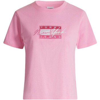 Vêtements Femme T-shirts manches courtes Tommy Jeans DW0DW09813 Rose