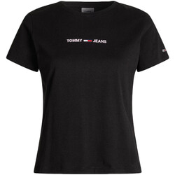 Vêtements Femme T-shirts stampa manches courtes Tommy Jeans DW0DW09818 Noir
