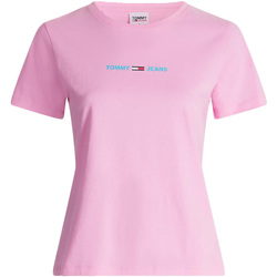Vêtements Femme T-shirts manches courtes Tommy Jeans DW0DW09818 Rose