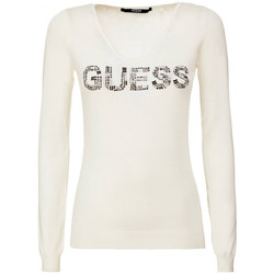 Vêtements Femme Pulls Guess Pull Femme Ines Sweater W74R80 Logo Blanc SDS Blanc