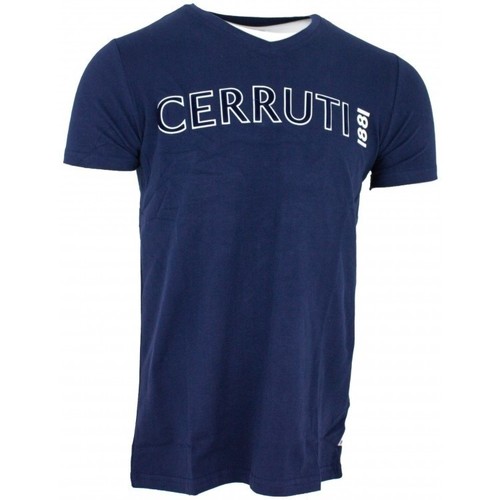Vêtements Homme two-tone embroidered Cross T-shirt Cerruti 1881 Acquiterme Bleu