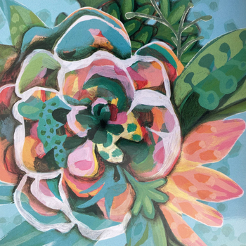 Enesco Petit plateau Blooms par Michelle Allen 21 x 14 cm Vert