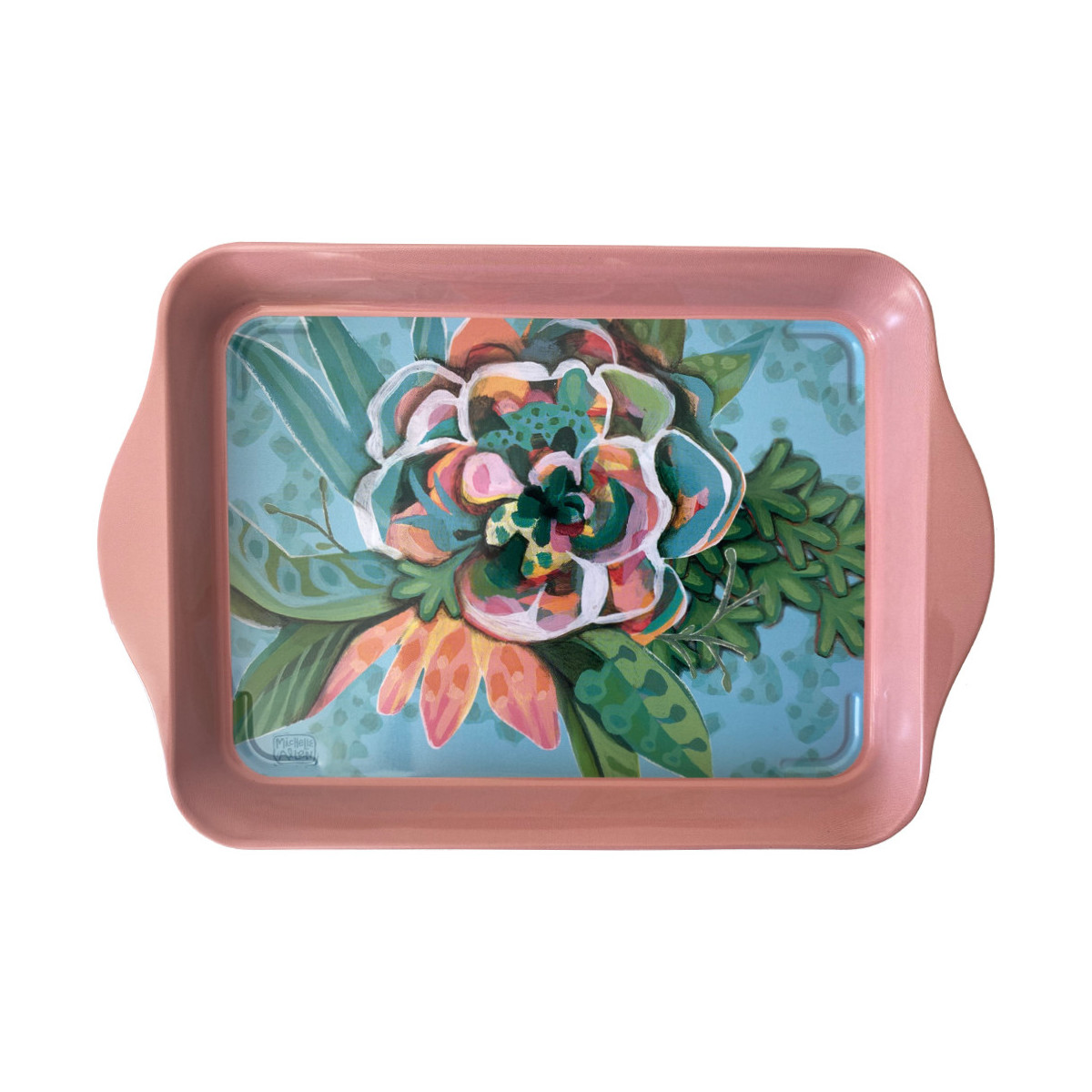 Maison & Déco Vides poches Enesco Petit plateau Blooms par Michelle Allen 21 x 14 cm Vert