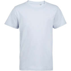 Vêtements Enfant T-shirts linen manches courtes Sols Camiseta de niño con cuello redondo Azul
