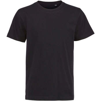 Vêtements Enfant T-shirts manches courtes Sols Camiseta de niño con cuello redondo Negro