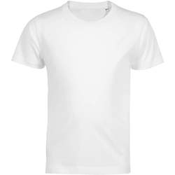 Vêtements Enfant T-shirts linen manches courtes Sols Camiseta de niño con cuello redondo Blanco