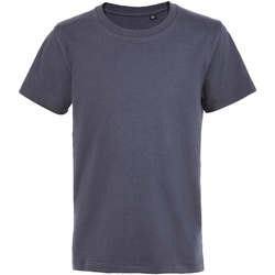 Vêtements Enfant T-shirts linen manches courtes Sols Camiseta de niño con cuello redondo Gris