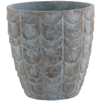 Maison & Déco Vases, caches pots d'intérieur Jolipa Cache Pot de Fleur reliefs écailles aspect céramique Bleu