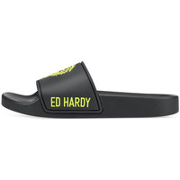 Chaussures Baskets mode Ed Hardy Sexy beast sliders black-fluo yellow Noir