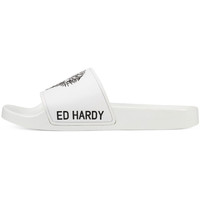 Chaussures Baskets mode Ed Hardy Sexy beast sliders white-black Blanc