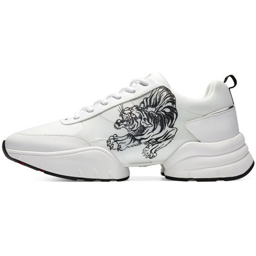 Chaussures Homme Baskets mode Ed Hardy Caged runner tiger white-black Blanc