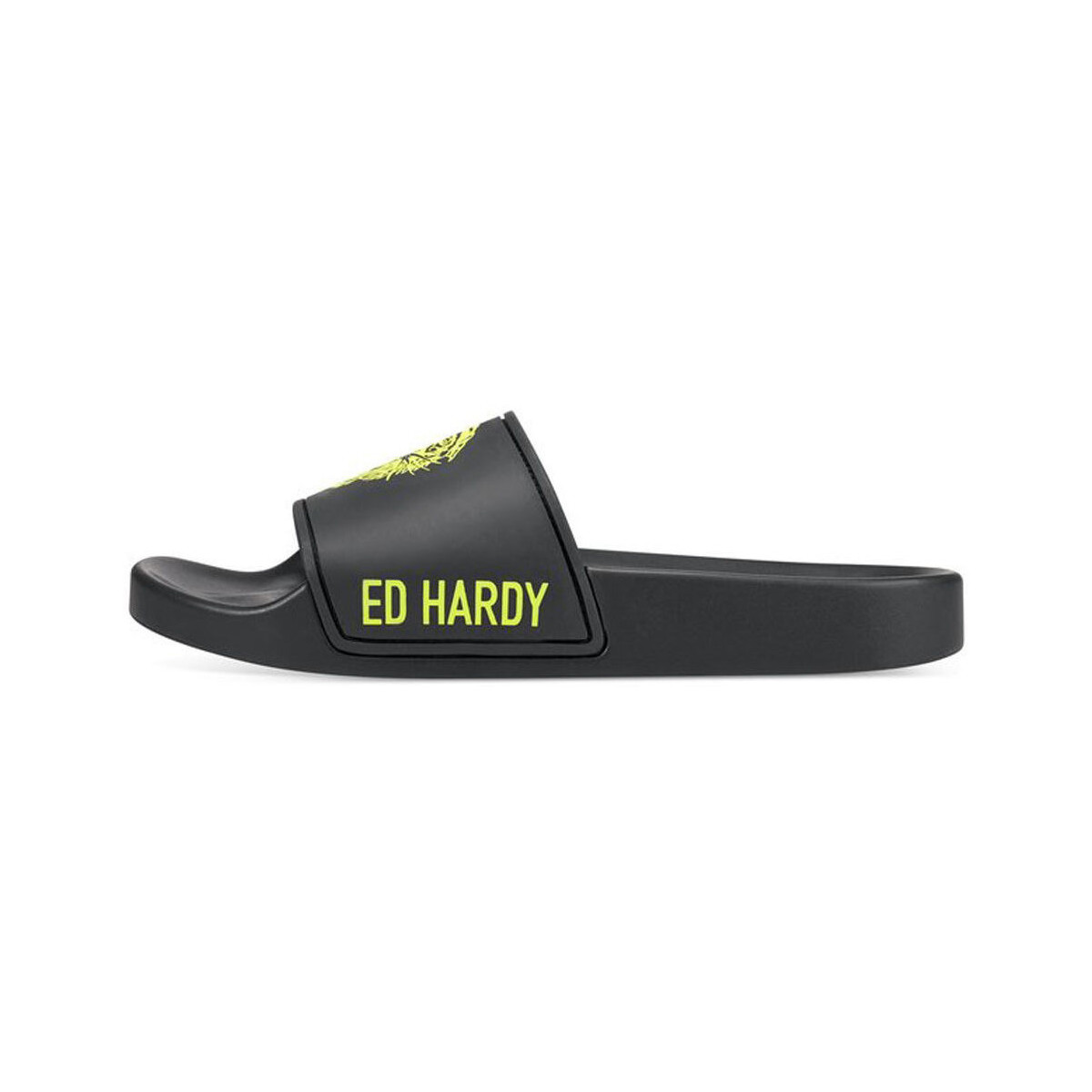 Chaussures Femme Tongs Ed Hardy Sexy beast sliders black-fluo yellow Noir