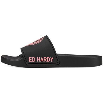 Chaussures Femme Claquettes Ed Hardy - Sexy beast sliders black-fluo red Noir