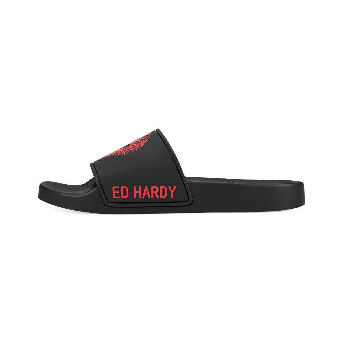 Chaussures Homme Tongs Ed Hardy Sexy beast sliders black-red Rouge
