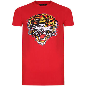 Vêtements Homme T-shirts manches courtes Ed Hardy - Tiger mouth graphic t-shirt red Rouge