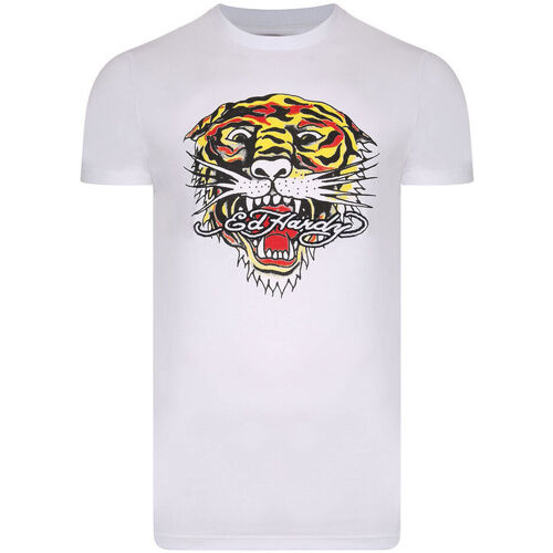 Vêtements Homme T-shirts manches courtes Ed Hardy Tiger mouth graphic t-shirt white Blanc