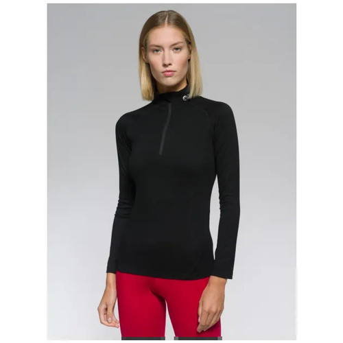Vêtements Femme Plaids / jetés Rewoolution T-shirt LS Half Zip Femme - Noir Noir