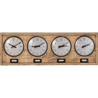Voir toutes les ventes privées Horloges Jolipa Grande Pendule à suspendre Rétro métal et bois 76 cm Beige