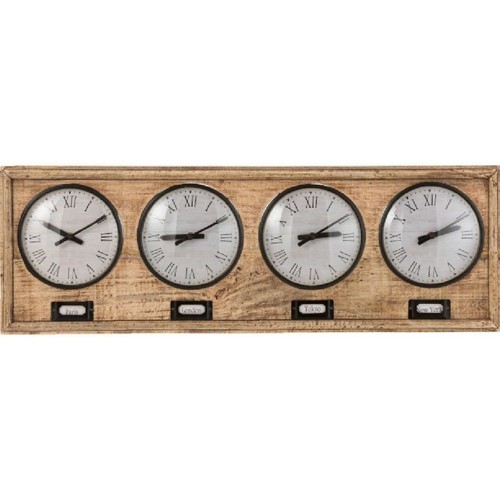Oreillers / Traversins Horloges Jolipa Grande Pendule à suspendre Rétro métal et bois 76 cm Beige