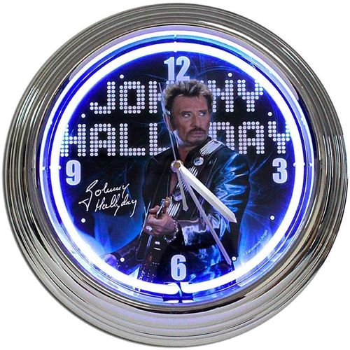 Maison & Déco Horloges Sud Trading Horloge bleu néon johnny hallyday Bleu